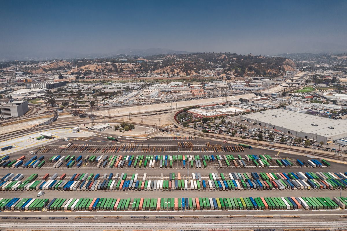 Container yard from above
